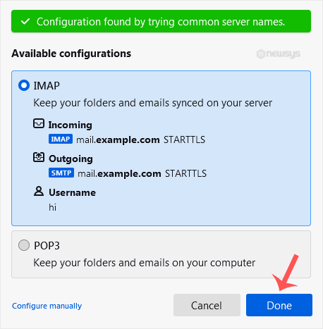 How to Setup a cPanel Email Account in Mozilla Thunderbird thunderbird email setup done