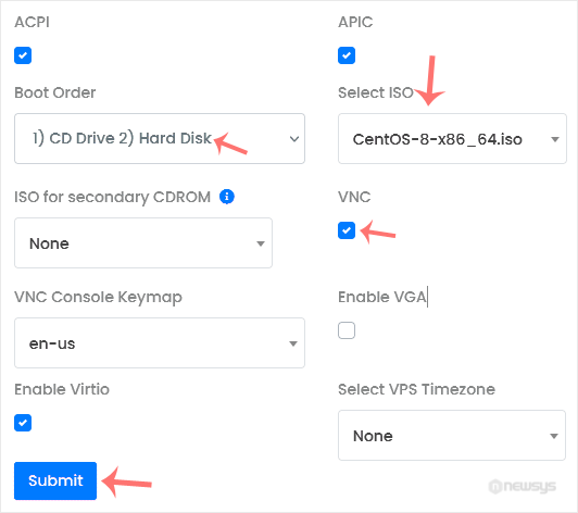 How to Manually Install/Reinstall an OS Using Virtualizor for a Customized Installation virtualizor chose options
