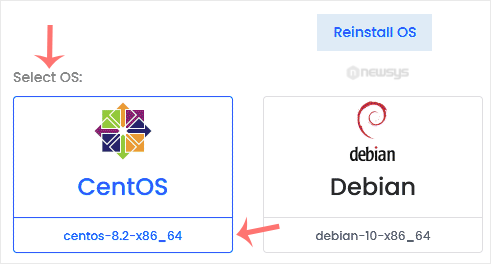 virtualizor select os