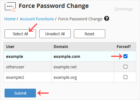 How to Force cPanel Users to Change Their Passwords Using WHM whm forcepassword change select reseller