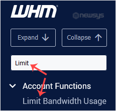 whm reseller limit bandwidth sidebar