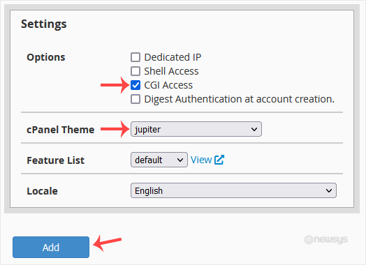 How to Create/Add a Package in the WHM whm reseller package resource settings