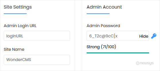 How to Install WonderCMS via Softaculous in cPanel wondercms install screen