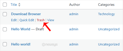 How to Remove a Post in WordPress wp removing selected post