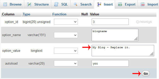 How to Edit a Database Table via phpMyAdmin in cPanel wp table change