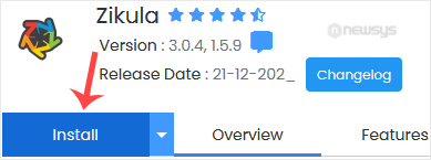 How to Install Zikula via Softaculous in cPanel zikula install button